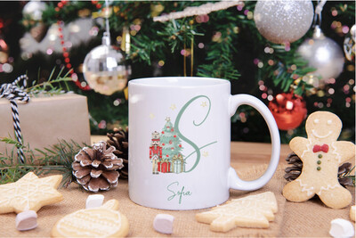 Personalised Nutcracker Initial Christmas Mug
