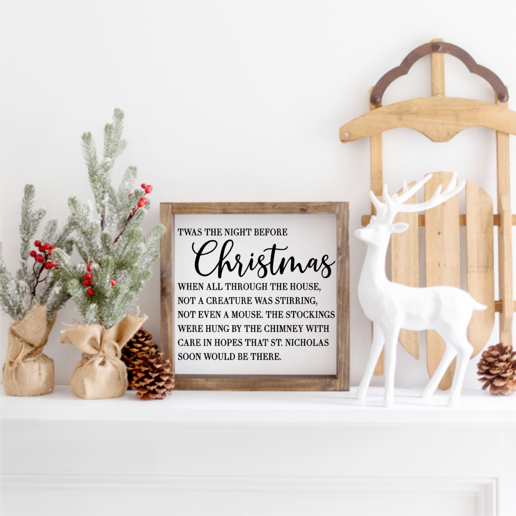 Twas the night before Christmas Farmhouse Sign