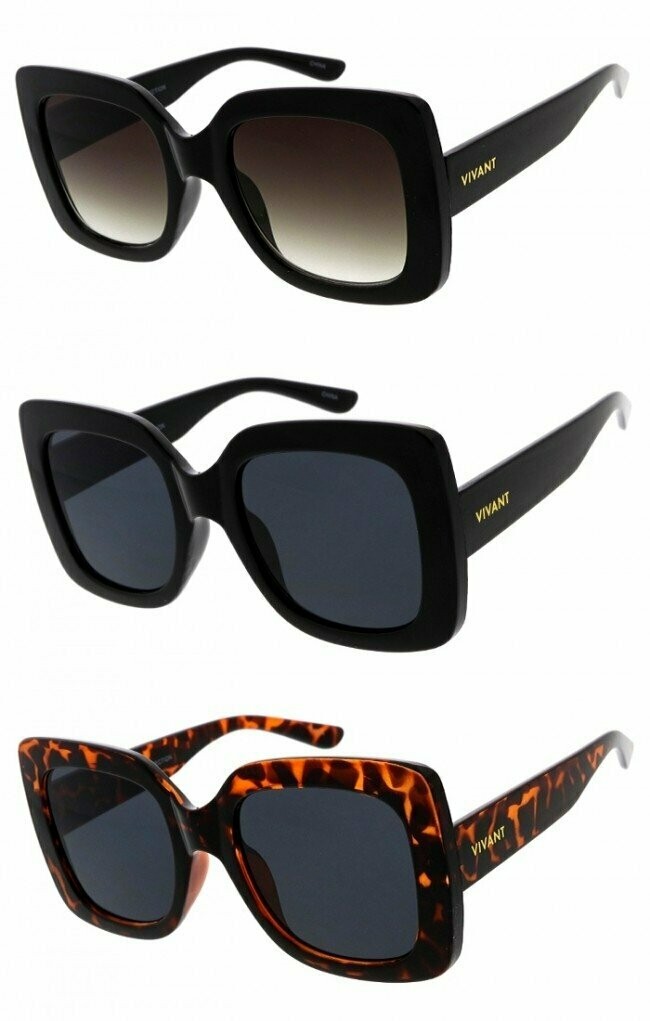VIVANT Oversize Luxury Fashion Square Sunglasses