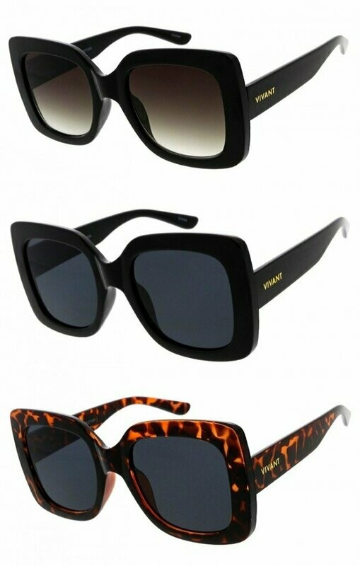 VIVANT Oversize Luxury Fashion Square Sunglasses