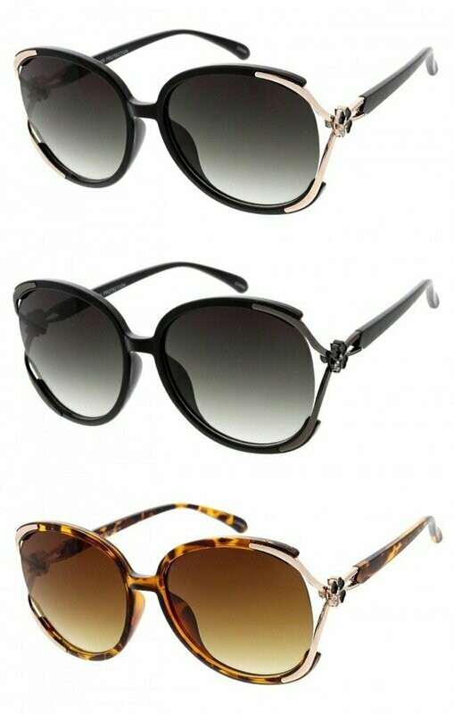 Luxury Fashion Embellished Two-Tone Butterfly Sunglasses