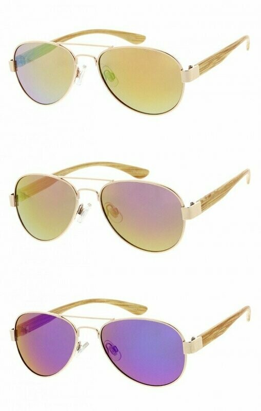 Premium Gold Temple Frame Wooden Arms Accent