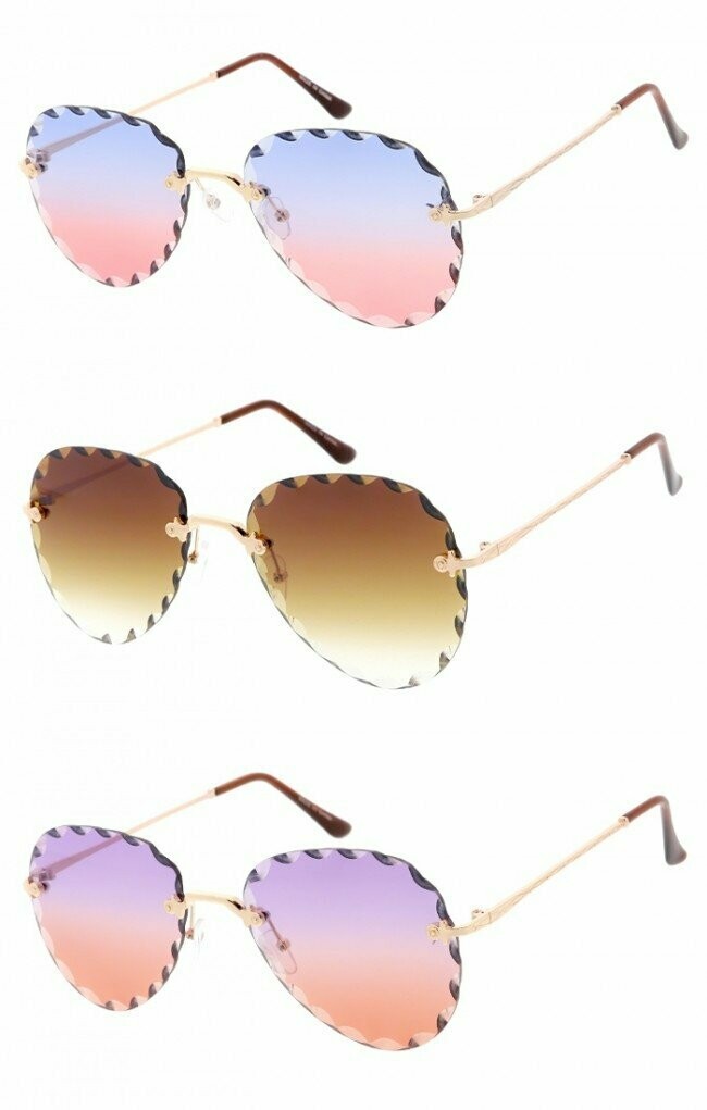 Diamond Cut Tear Drop Shaped Colorful Sunglasses