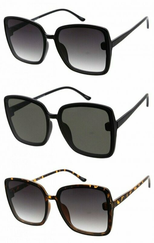 Elegant Neutral Colored Lens Plastic Frame Square