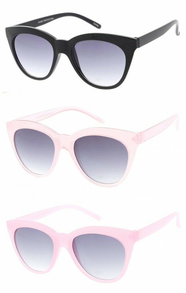 Kids Oversize Neutral Lens Girls Cat Eye  Sunglasses 46mm