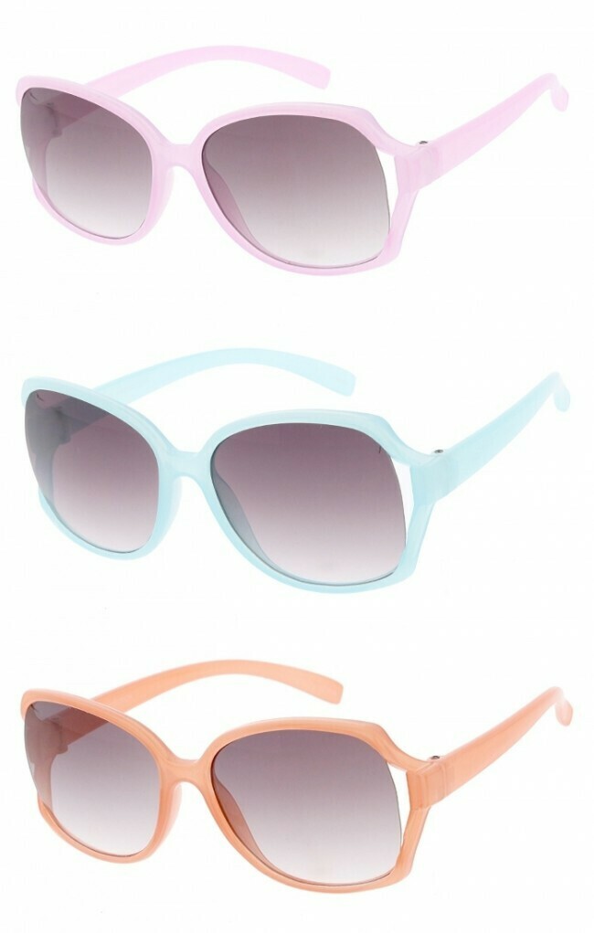 Kids Semi Rimless Translucent Color Frame Neutral Lens Sunglasses 54mm
