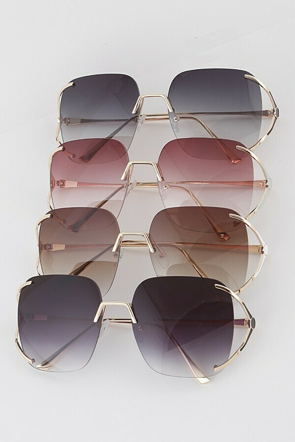 Rimless Thin Frame Sunglasses