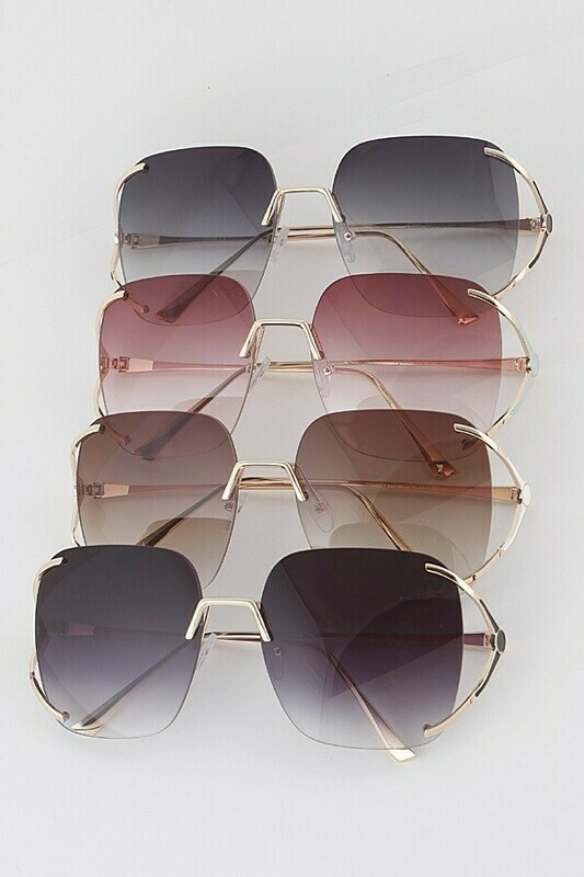Rimless Thin Frame Sunglasses