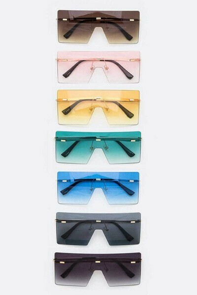 Shield Inspired Square Sunglasses Set