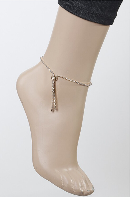 One Layered Rhinestone Anklet
