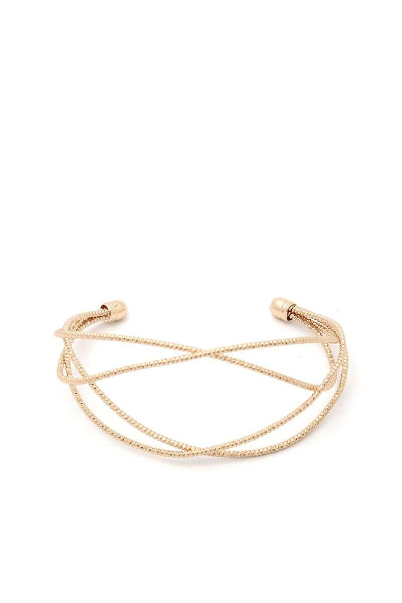 Textured Cross Cross Cuff Bracelet