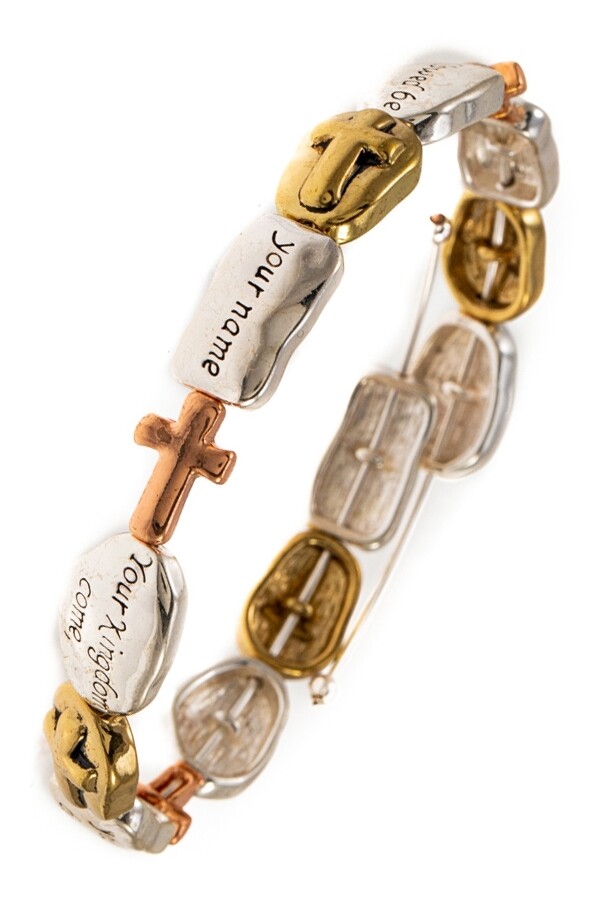 Bible phrase Hammered Bracelet