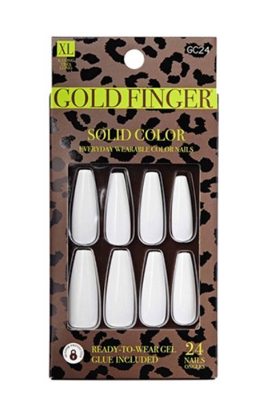 Gold Finger Solid Color Nails