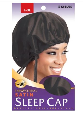 Qfitt Large Satin Sleep Cap Drawstring