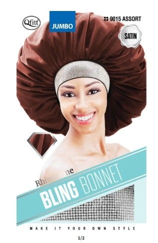 Qfitt Rhinestone Satin Bling Bonnet