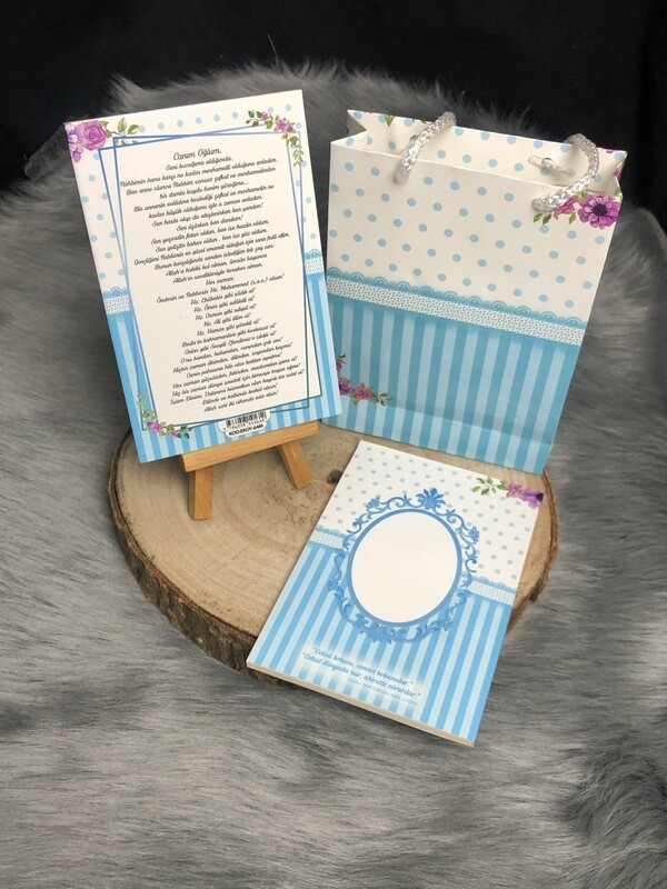 Yasin Gebetsbuch Blau mit passender Geschenk Papiertüte