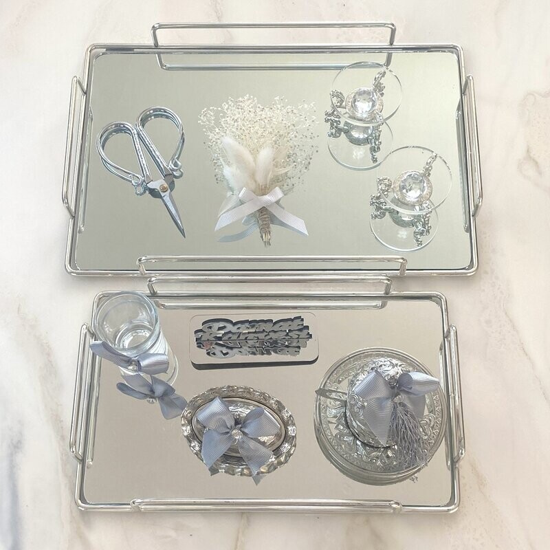 Verlobungstablett-Set, Ringtablett-Set (Rabinet, Silber)