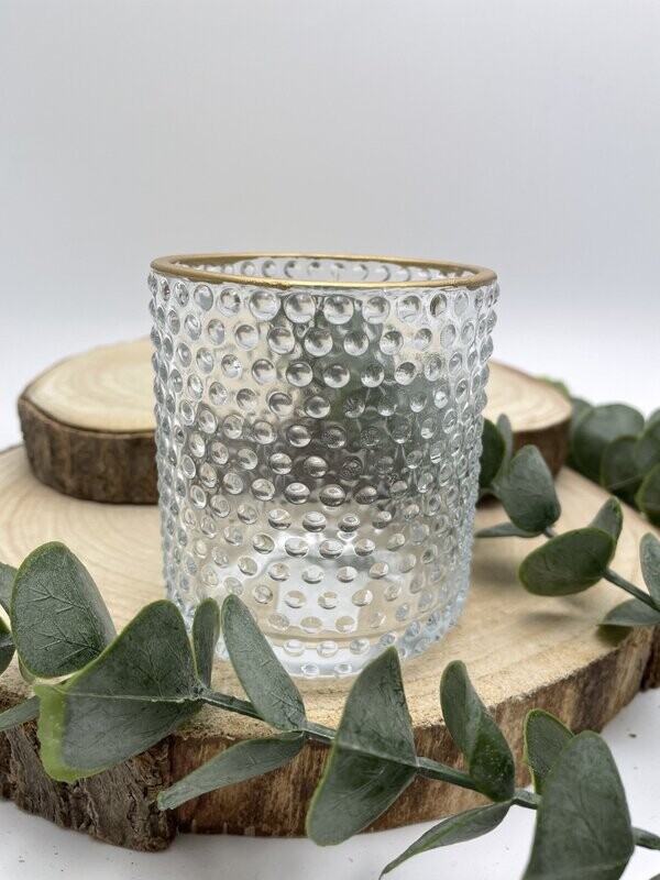 Teelichthalter mit Goldrand