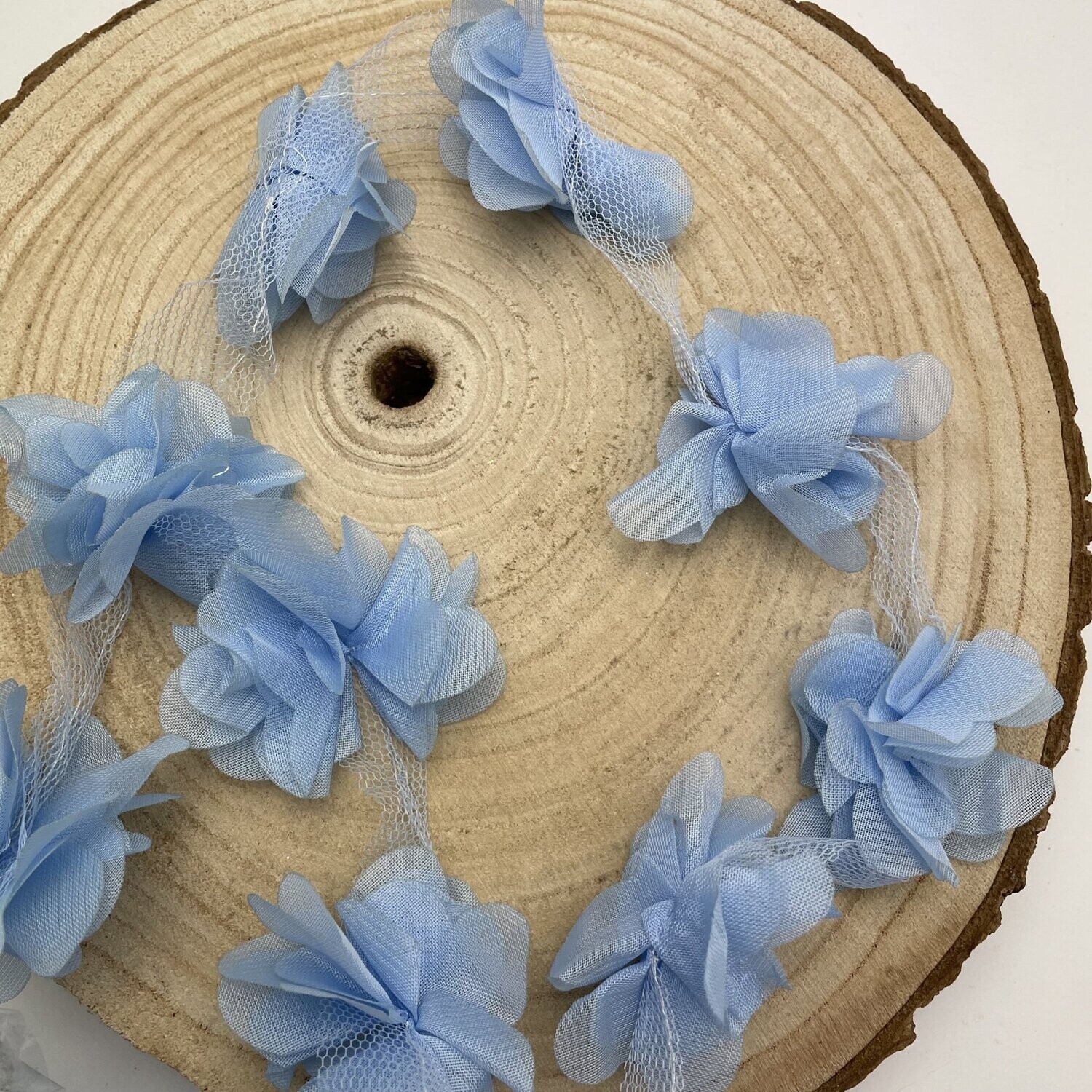 Laserschnitt Blumen 10 stück (Hellblau)