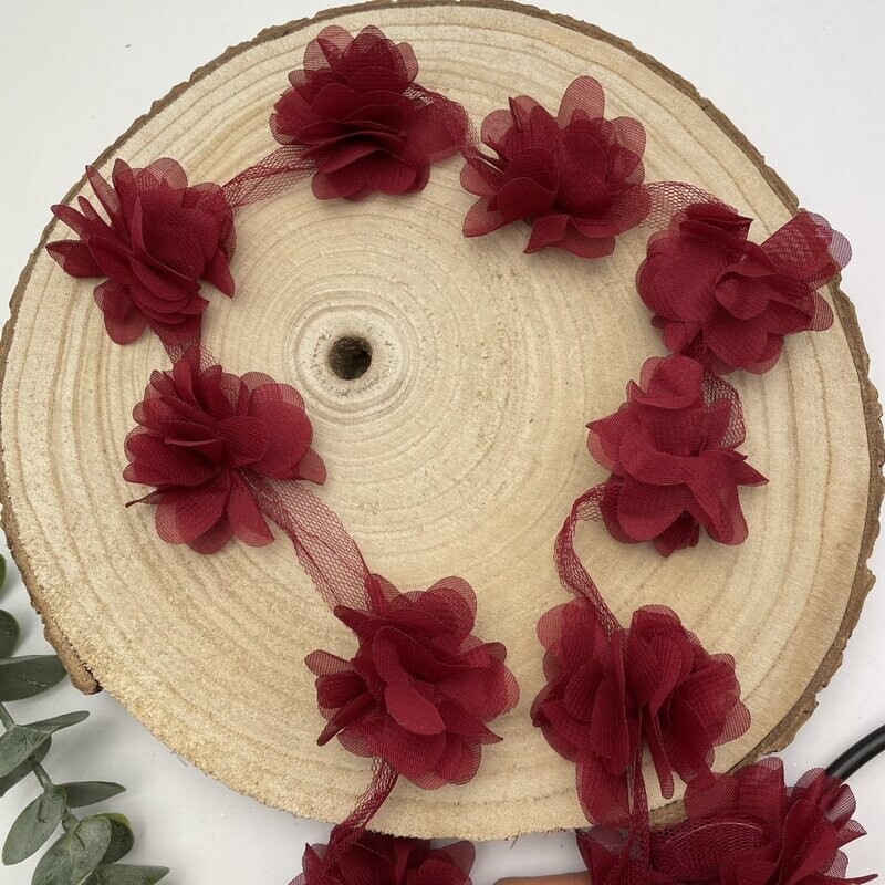 Laserschnitt Blumen 10 stück (dunkel Rot)