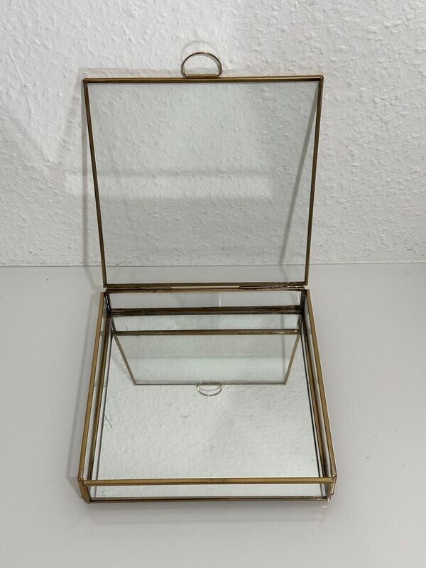 Glas Box, Schmuck Box, Alt  Gold