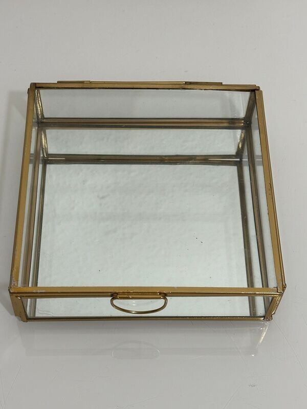 Glasbox, Schmuck Box (Klein Gold)