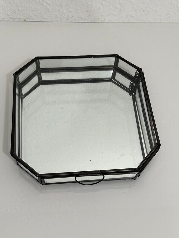 Glasbox, Spiegelbox, 8Eckig ( Schwarz)