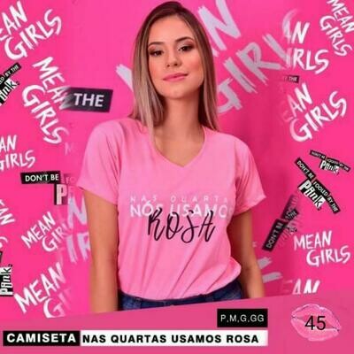 45-CAMISETA NAS QUARTAS USAMOS ROSA