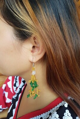 Earrings. LEMIMET HOKU (Beaded Fern)