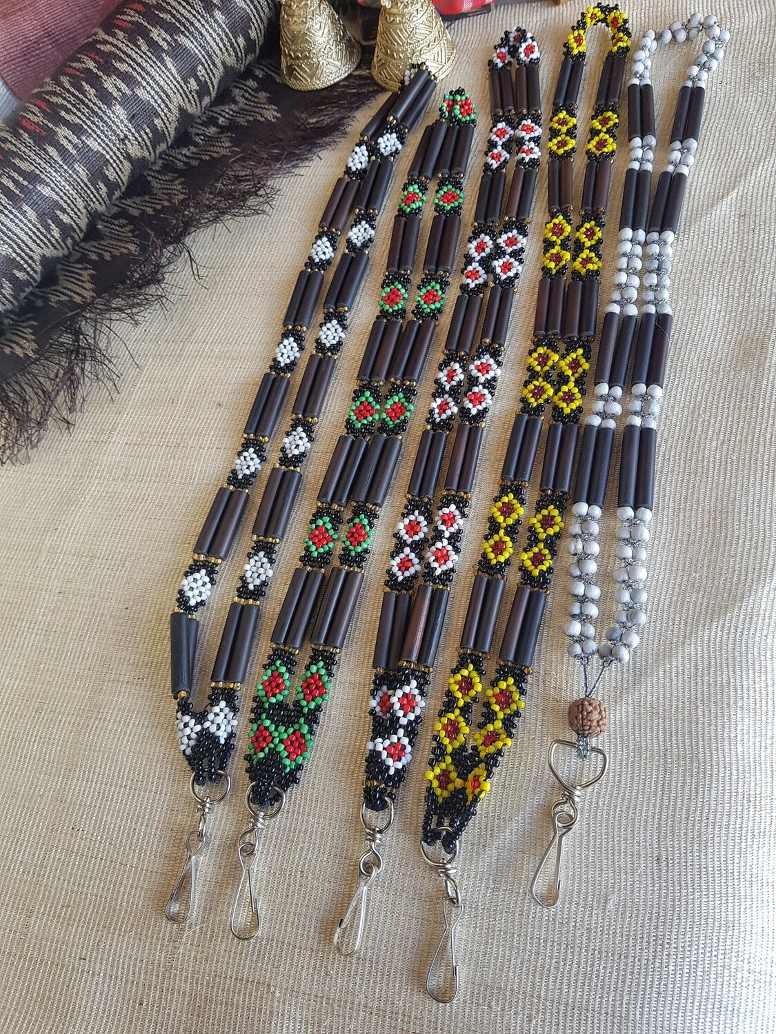 ID holder. BEADED BAMBOO/ BOSOK