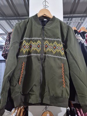 Jacket. TBOLI HAND-EMBROIDERED BOMBER JACKET