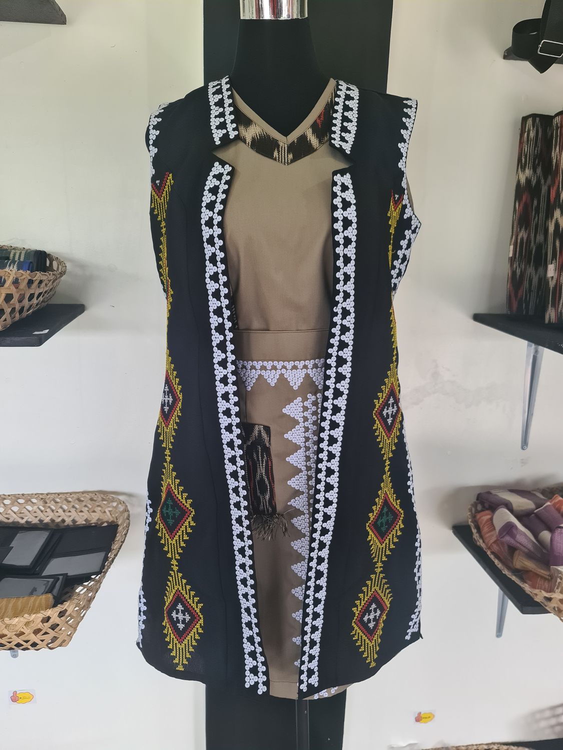 Abaya. CUSTOM TBOLI HAND- BEADED and EMBROIDERED ABAYA