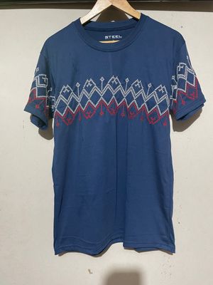 T-shirt. CUSTOM TBOLI HAND- EMBROIDERED T-SHIRT