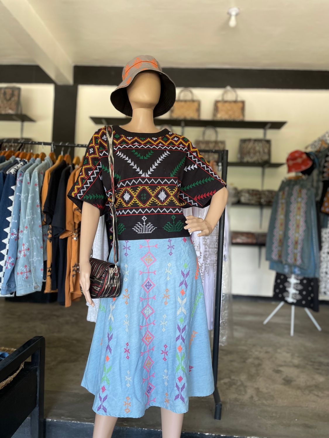 Skirt.  T&#39;BOLI HAND- EMBROIDERED SKIRT