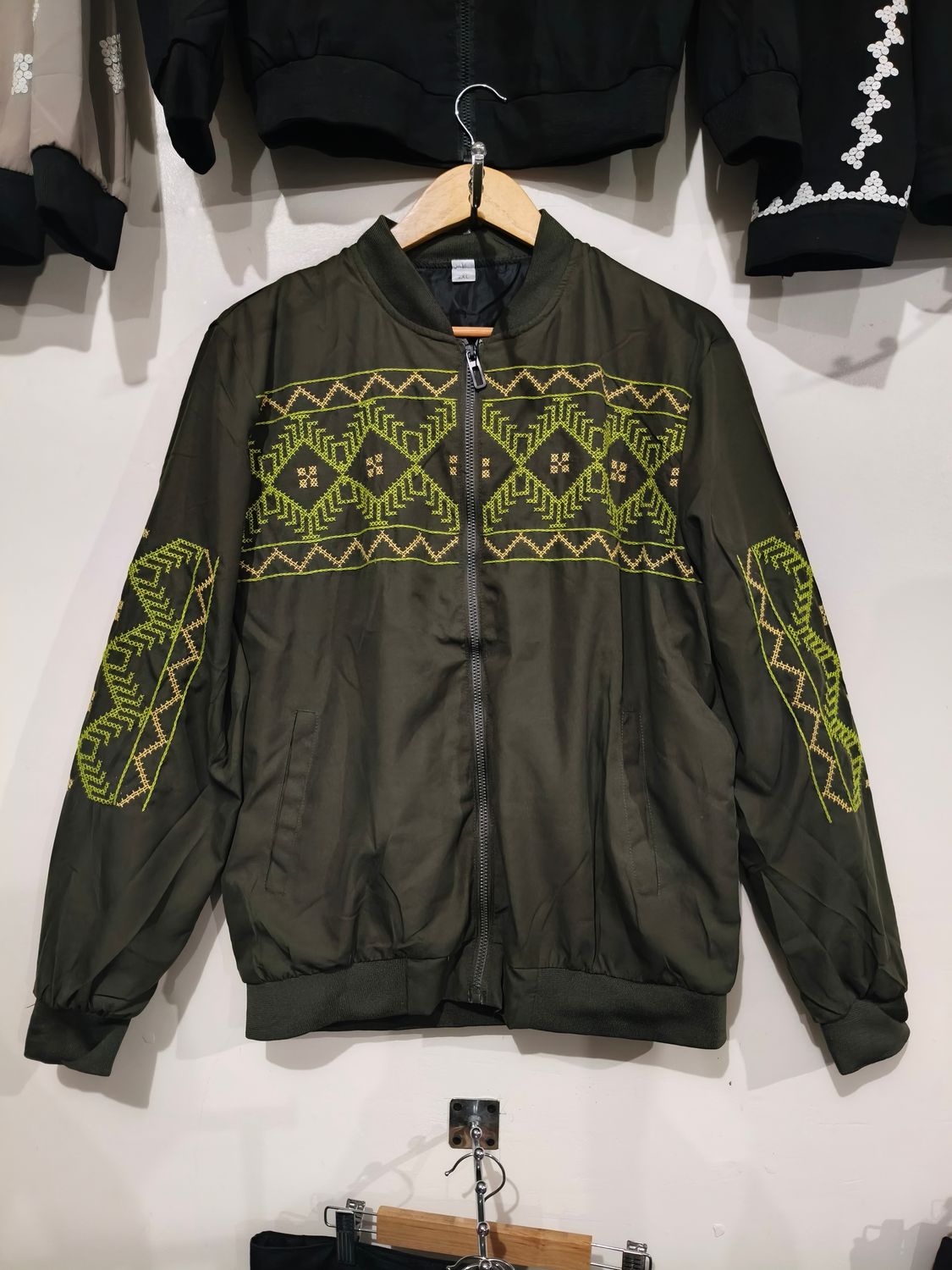 Jacket. TBOLI HAND-EMBROIDERED BOMBER JACKET
