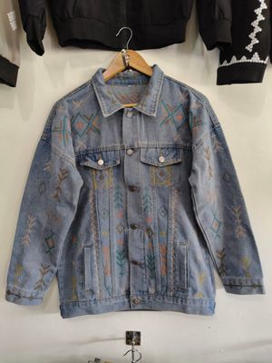Jacket. TBOLI HAND-EMBROIDERED DENIM JACKET