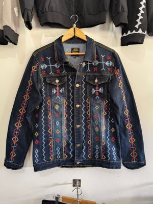 Jacket. TBOLI HAND-EMBROIDERED DENIM JACKET