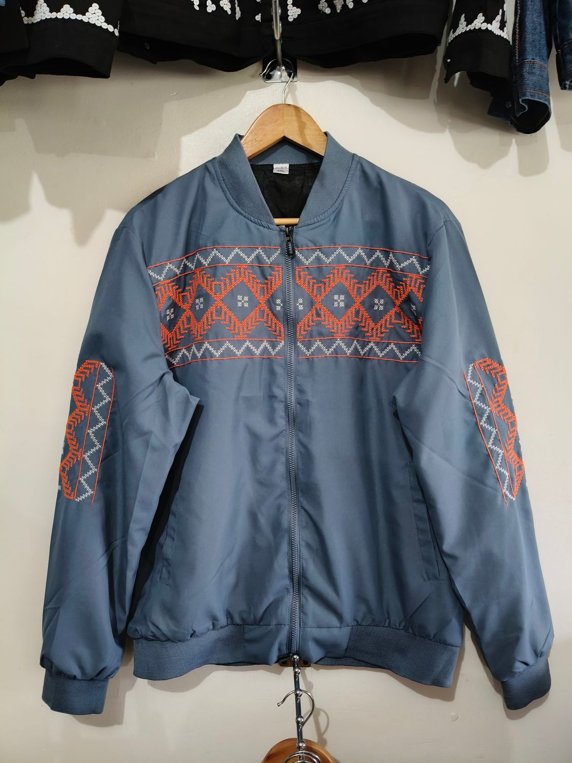 Jacket. TBOLI HAND-EMBROIDERED BOMBER JACKET