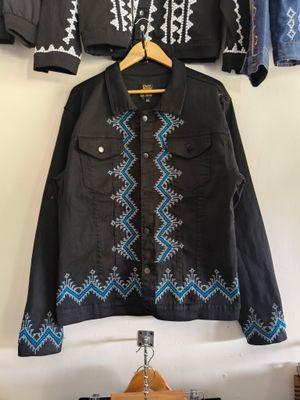 Jacket. TBOLI HAND-EMBROIDERED DENIM JACKET