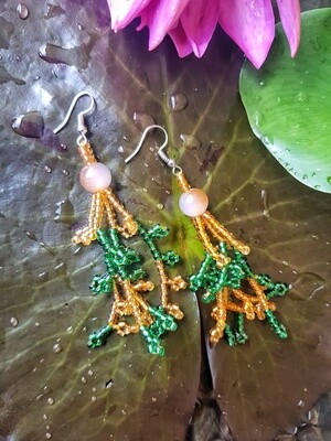 Earrings_14. LEMIMET HOKU (Beaded Fern)