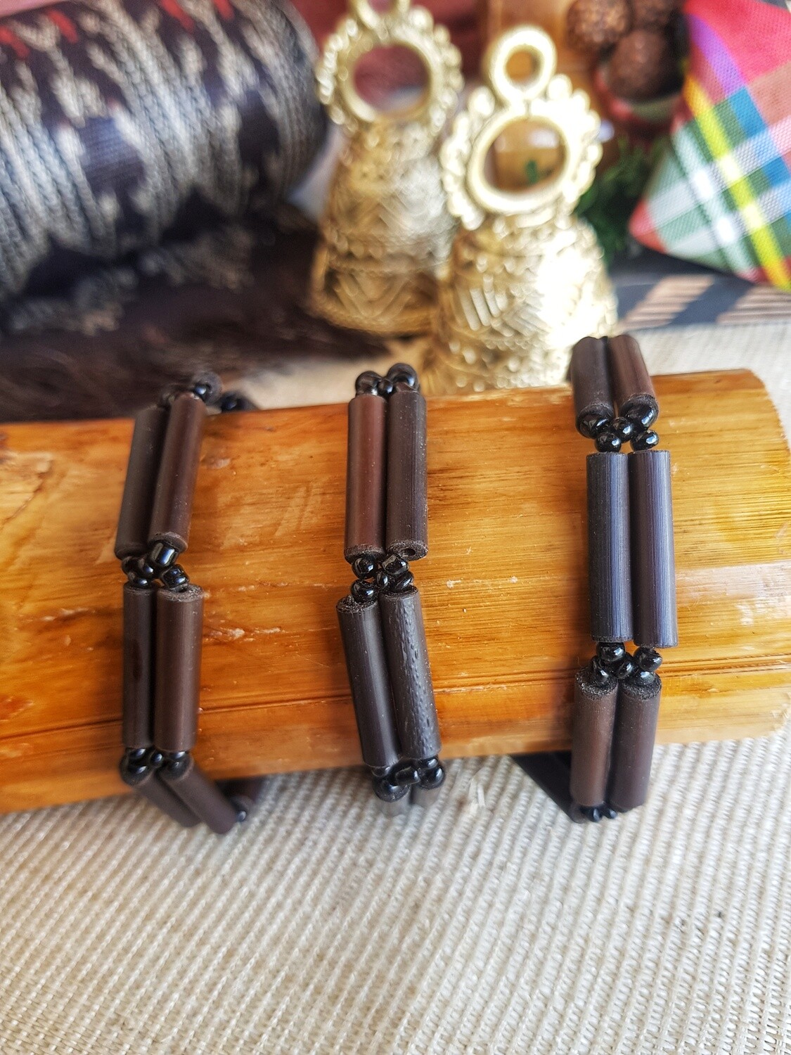 Bracelet_01. BEADED BLACK BAMBOO