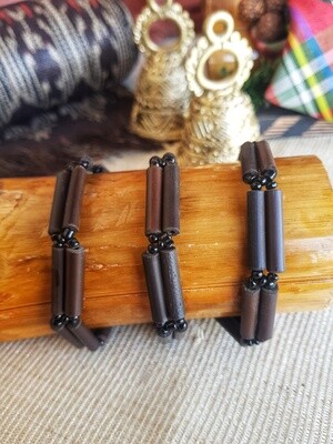 Bracelet_01. BEADED BLACK BAMBOO