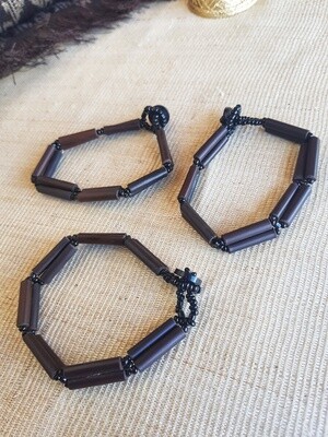 Bracelet_01. BEADED BLACK BAMBOO