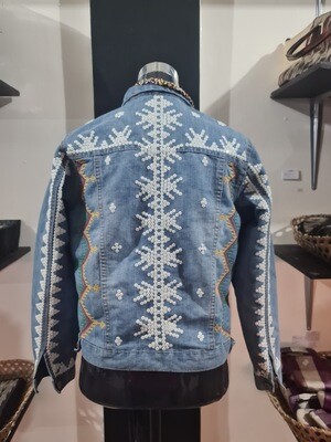 Jacket_07. T'BOLI HAND-EMBROIDERED &amp; HAND-BEADED DENIM JACKET