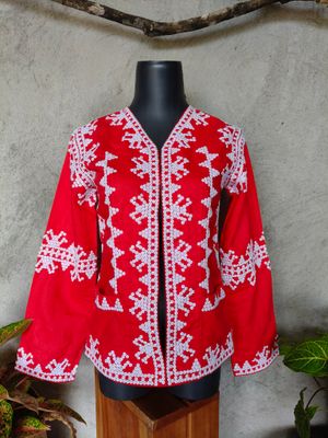 Blazer_23. T'BOLI HAND-BEADED BLAZER