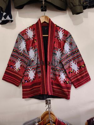 Blazer_35. T'BOLI HAND- BEADED BLAZER