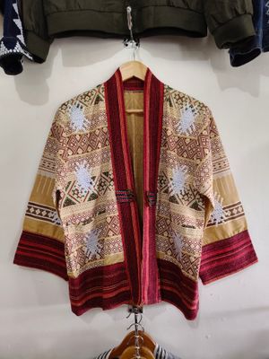Blazer_35. T'BOLI HAND- BEADED BLAZER