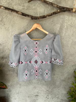 Filipiniana_06. T'BOLI HAND-EMBROIDERED FILIPINIANA TOP