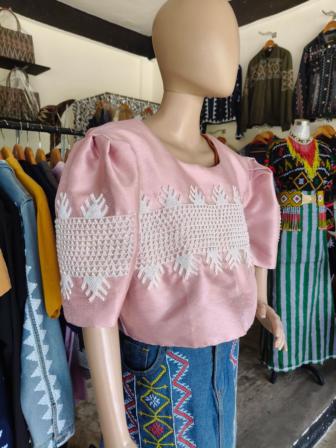 Filipiniana_10.  TBOLI HAND- BEADED FILIPINIANA TOP