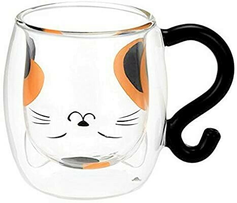 耐熱雙層杯, Type: 三色貓- みけ猫